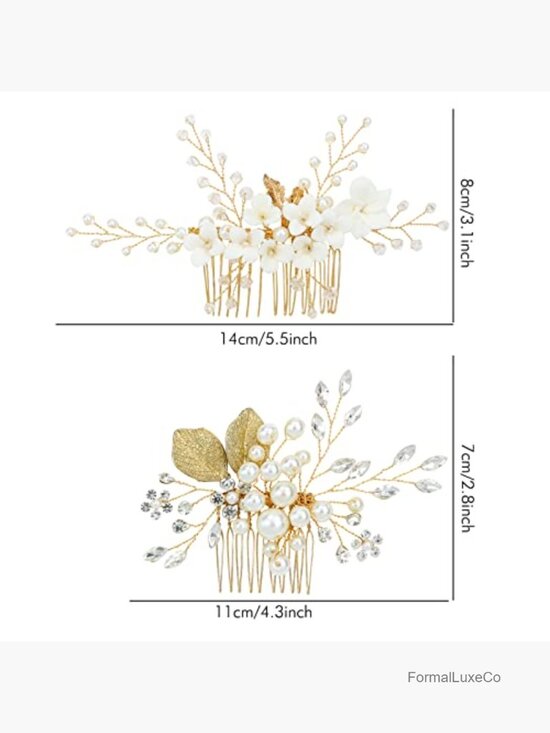 36 Pc Wedding Hair Set Combs Pins Barrettes Bridal Headpieces Gold main image 4
